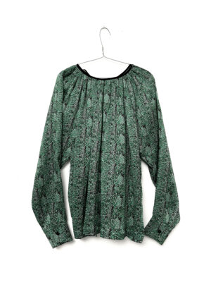 Gathered Print Blouse